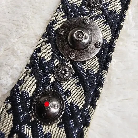 Christian Dior Oblique Bag large geometric StuddedAccent Shoulder StrapsDesigner